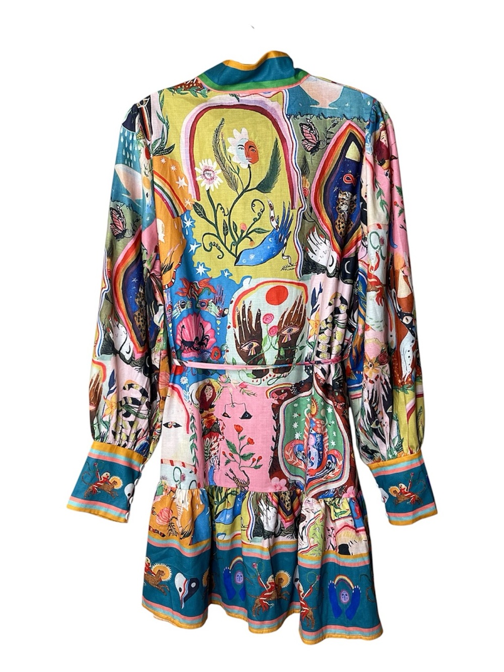 Alemais Whimsical Multicolor Printed Long-Sleeve Button Front Dress - Picture 5 of 6